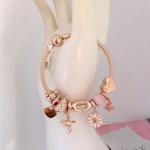 Linx Rose Gold Bracelet with Religious Daughter Themed Charms